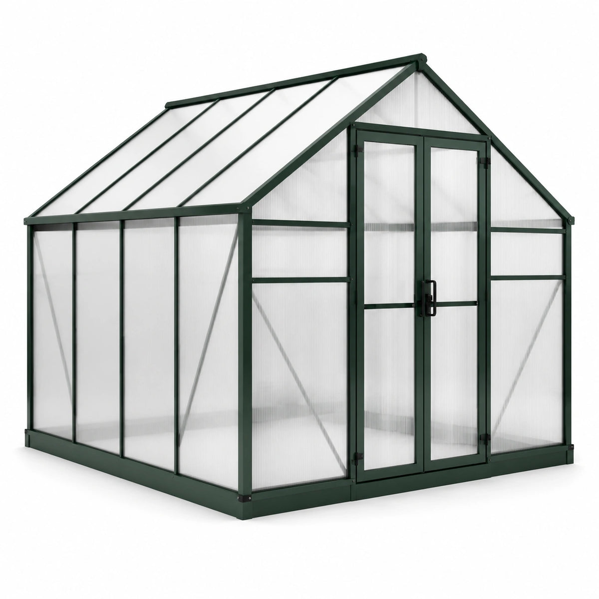 Invernadero de Aluminio Verde con Policarbonato