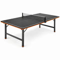 Mesa de Ping-Pong de MDF Negro y Naranja con Estructura de Acero