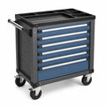 Carro de herramientas de metal con 7 cajones azul 77 x 46 x 97 cm
